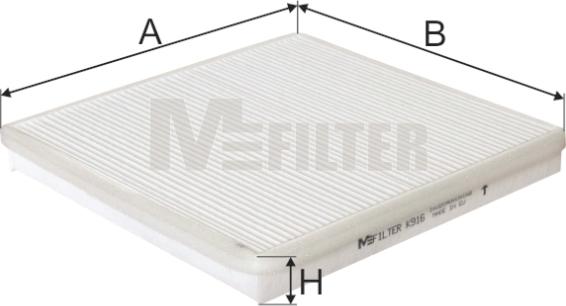 Mfilter K 916 - Фильтр воздуха в салоне autospares.lv