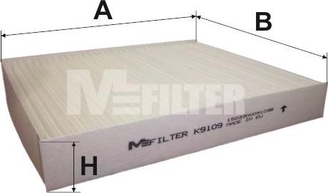 Mfilter K 9109 - Фильтр воздуха в салоне autospares.lv