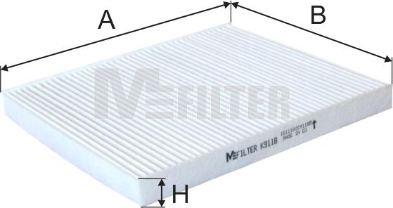 Mfilter K 9118 - Фильтр воздуха в салоне autospares.lv