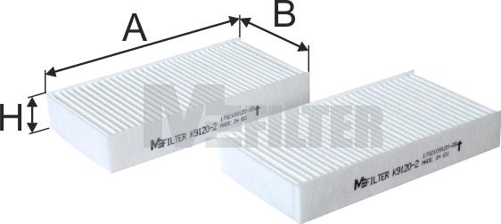 Mfilter K 9120-2 - Фильтр воздуха в салоне autospares.lv