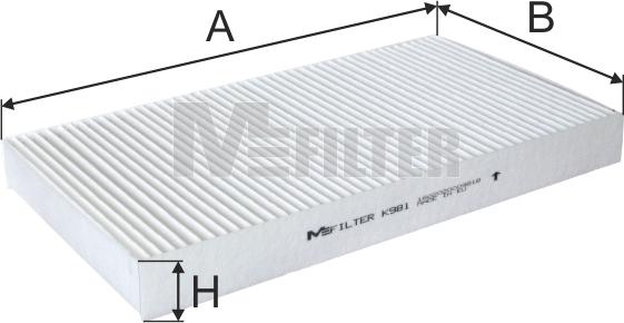 Mfilter K 981 - Фильтр воздуха в салоне autospares.lv