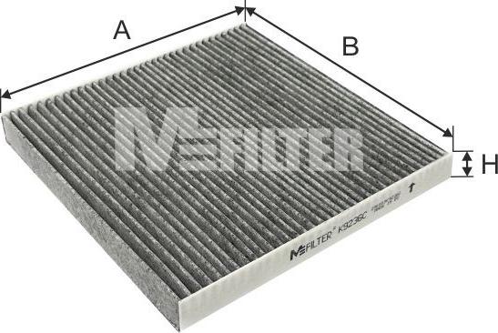 Mfilter K 9236C - Фильтр воздуха в салоне autospares.lv