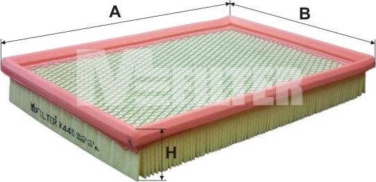 Mfilter K 445 - Воздушный фильтр, двигатель autospares.lv