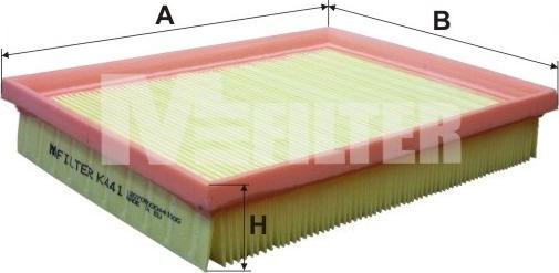 Mfilter K 441 - Воздушный фильтр, двигатель autospares.lv