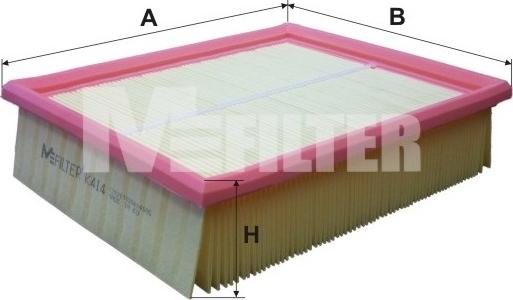 Mfilter K 414 - Воздушный фильтр, двигатель autospares.lv