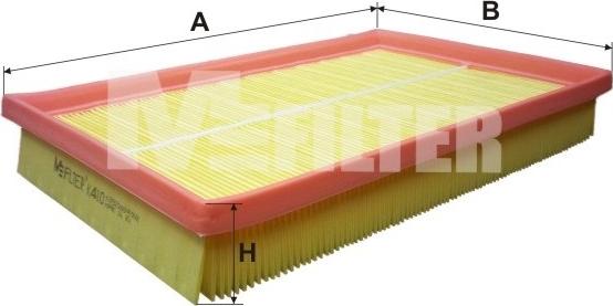 Mfilter K 410 - Воздушный фильтр, двигатель autospares.lv