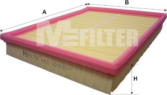 Mfilter K 421 - Воздушный фильтр, двигатель autospares.lv