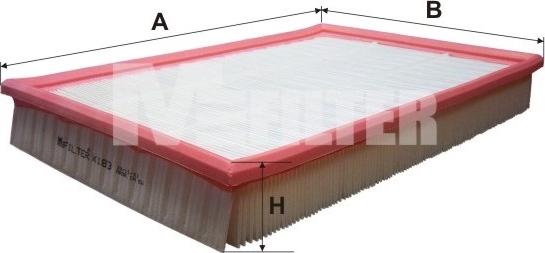 Mfilter K 183 - Воздушный фильтр, двигатель autospares.lv