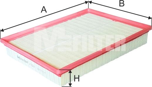 Mfilter K 753 - Воздушный фильтр, двигатель autospares.lv