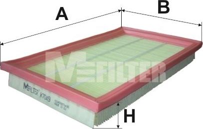 Mfilter K 7049 - Воздушный фильтр, двигатель autospares.lv