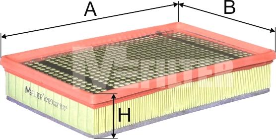 Mfilter K 789 - Воздушный фильтр, двигатель autospares.lv