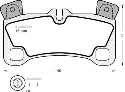 MGA 992 - Тормозные колодки, дисковые, комплект autospares.lv