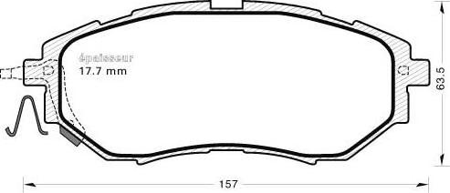 MGA 956 - Тормозные колодки, дисковые, комплект autospares.lv