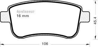 MGA 966 - Тормозные колодки, дисковые, комплект autospares.lv