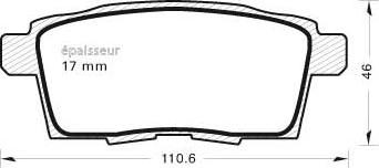 Akyoto AKD-L2Y7 - Тормозные колодки, дисковые, комплект autospares.lv