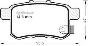 MGA 979 - Тормозные колодки, дисковые, комплект autospares.lv