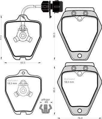 MGA 498 - Тормозные колодки, дисковые, комплект autospares.lv