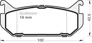 MGA 449 - Тормозные колодки, дисковые, комплект autospares.lv