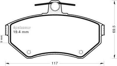 MGA 447 - Тормозные колодки, дисковые, комплект autospares.lv