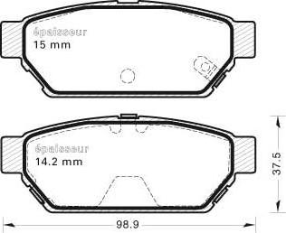 MGA 469 - Тормозные колодки, дисковые, комплект autospares.lv