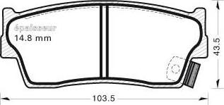 MGA 465 - Тормозные колодки, дисковые, комплект autospares.lv