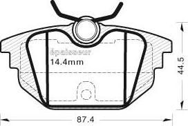 MGA 461 - Тормозные колодки, дисковые, комплект autospares.lv