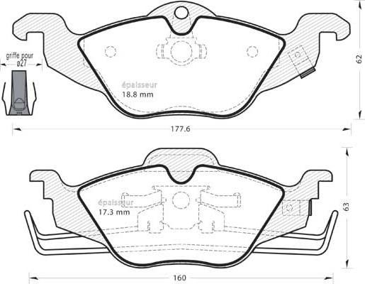 FERRON TOP04020141 - Тормозные колодки, дисковые, комплект autospares.lv