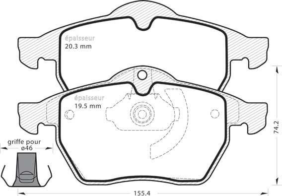 MGA 403 - Тормозные колодки, дисковые, комплект autospares.lv