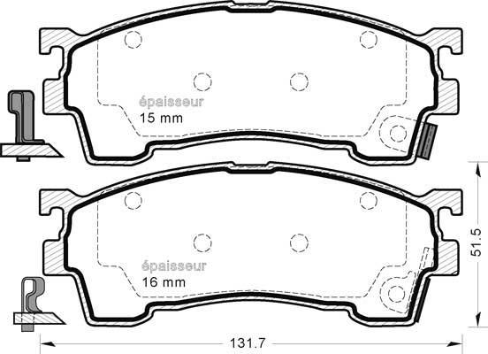 MGA 402 - Тормозные колодки, дисковые, комплект autospares.lv