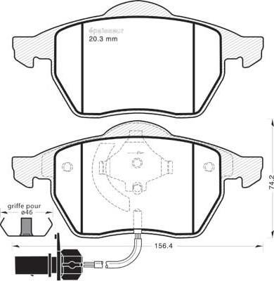 MGA 419 - Тормозные колодки, дисковые, комплект autospares.lv