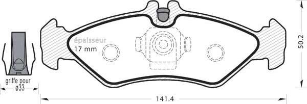 MGA 411 - Тормозные колодки, дисковые, комплект autospares.lv