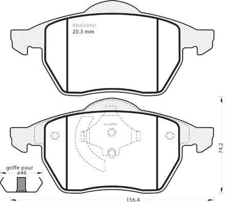 MGA 418 - Тормозные колодки, дисковые, комплект autospares.lv