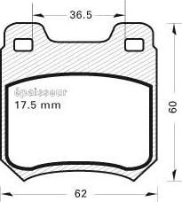 TSN 2.2.33 - Тормозные колодки, дисковые, комплект autospares.lv