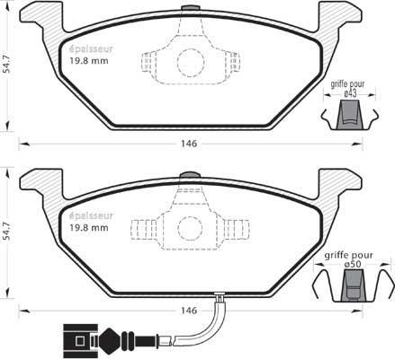 MGA 487 - Тормозные колодки, дисковые, комплект autospares.lv