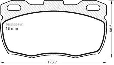 MGA 438 - Тормозные колодки, дисковые, комплект autospares.lv