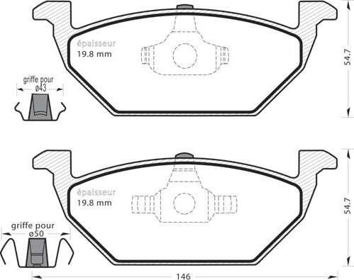 MGA 424 - Тормозные колодки, дисковые, комплект autospares.lv