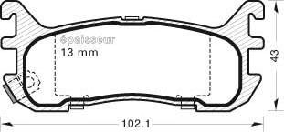 MGA 598 - Тормозные колодки, дисковые, комплект autospares.lv