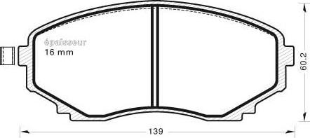 MGA 593 - Тормозные колодки, дисковые, комплект autospares.lv