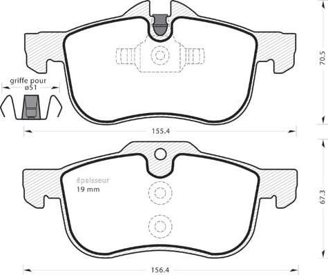 RHIAG 11164978 - Тормозные колодки, дисковые, комплект autospares.lv