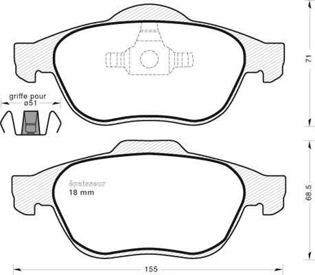 MGA 556 - Тормозные колодки, дисковые, комплект autospares.lv