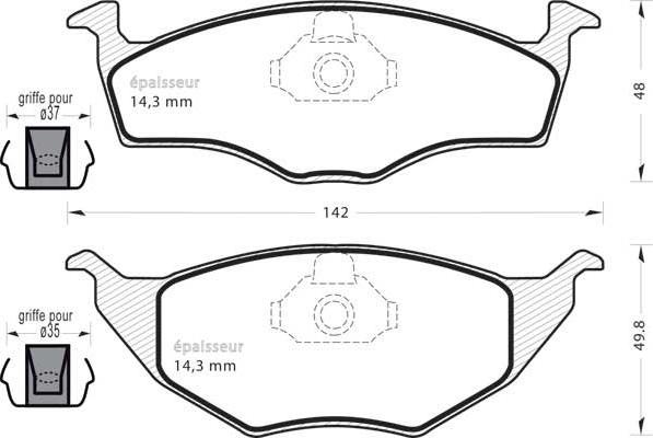 MGA 507 - Тормозные колодки, дисковые, комплект autospares.lv