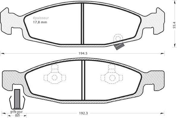 MGA 512 - Тормозные колодки, дисковые, комплект autospares.lv