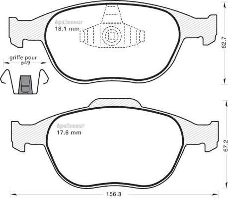 FORD BU2Z2V001A - Тормозные колодки, дисковые, комплект autospares.lv