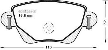 MGA 649 - Тормозные колодки, дисковые, комплект autospares.lv