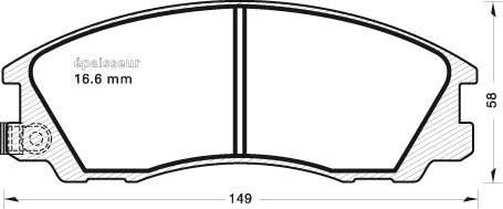 MGA 645 - Тормозные колодки, дисковые, комплект autospares.lv