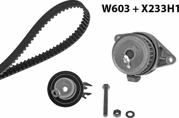 MGA 603K1 - Водяной насос + комплект зубчатого ремня ГРМ autospares.lv