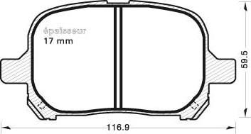 MGA 610 - Тормозные колодки, дисковые, комплект autospares.lv