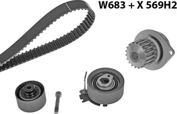 MGA 683K2 - Водяной насос + комплект зубчатого ремня ГРМ autospares.lv