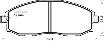 MGA 622 - Тормозные колодки, дисковые, комплект autospares.lv