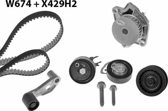 MGA 674K2 - Водяной насос + комплект зубчатого ремня ГРМ autospares.lv